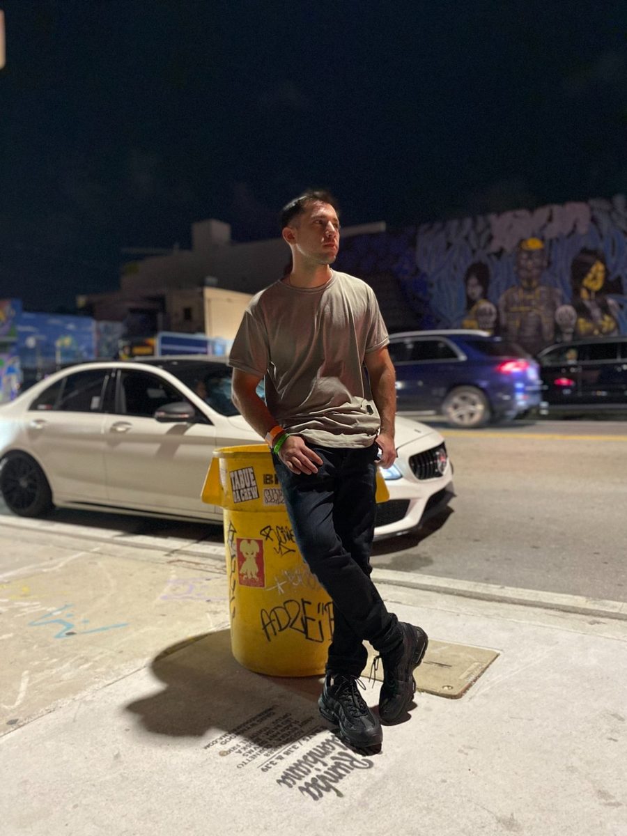 Anthony Ligotti, New York DJ and producer, photographed at night in Wynwood, Miami